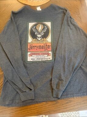 Grateful Dead Heather Gray Long Sleeve with Multicolor Jerrymeister Print